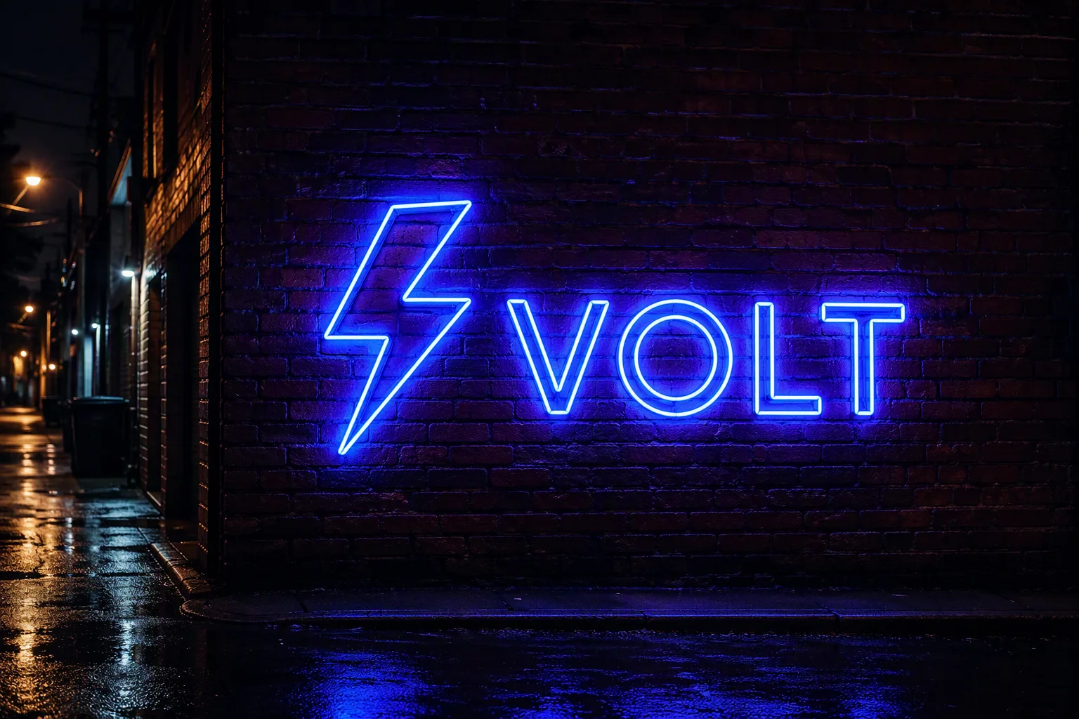 Neon Logo Sign Brick Wall Mockup