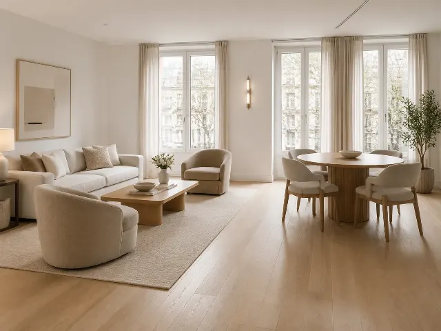 Neutral Open Plan Living And Dining Staging