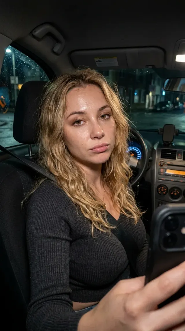 Night Dashboard Car Selfie Portrait