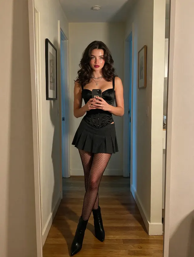 Night Out Hallway Mirror Fashion Portrait