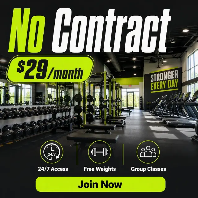 No Contract Gym Membership Facebook Ad