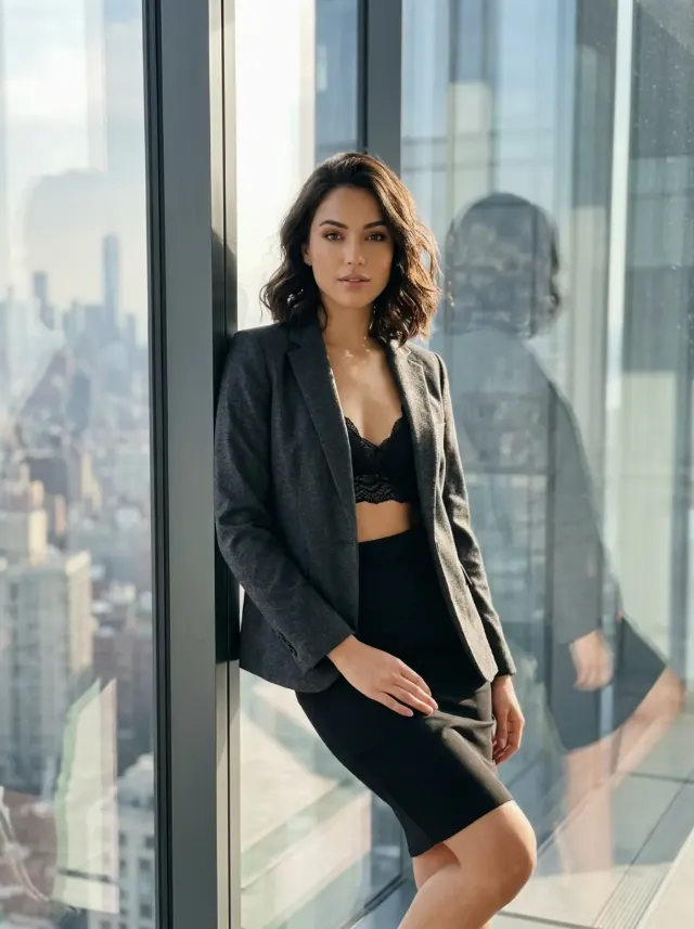 Office Window Blazer Influencer Photo