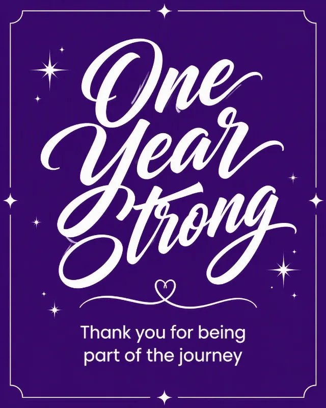 One-Year Milestone Celebration Instagram Post