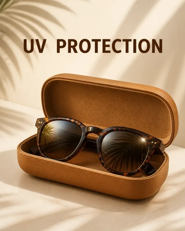 Open Sunglasses Case UV Protection Ad