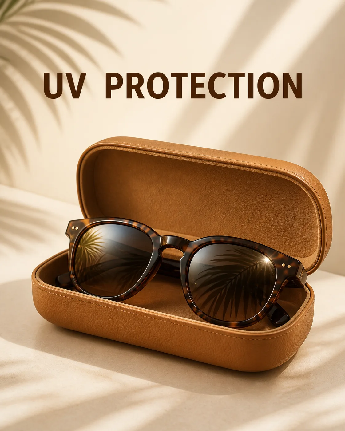 Open Sunglasses Case UV Protection Ad