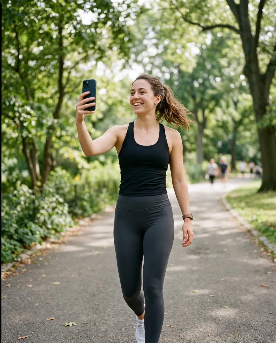 Outdoor Athletic Wear Candid Selfie
