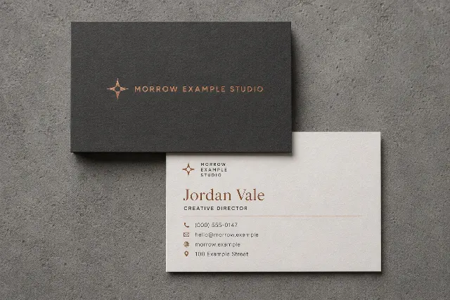 Overlapping Front And Back Business Cards