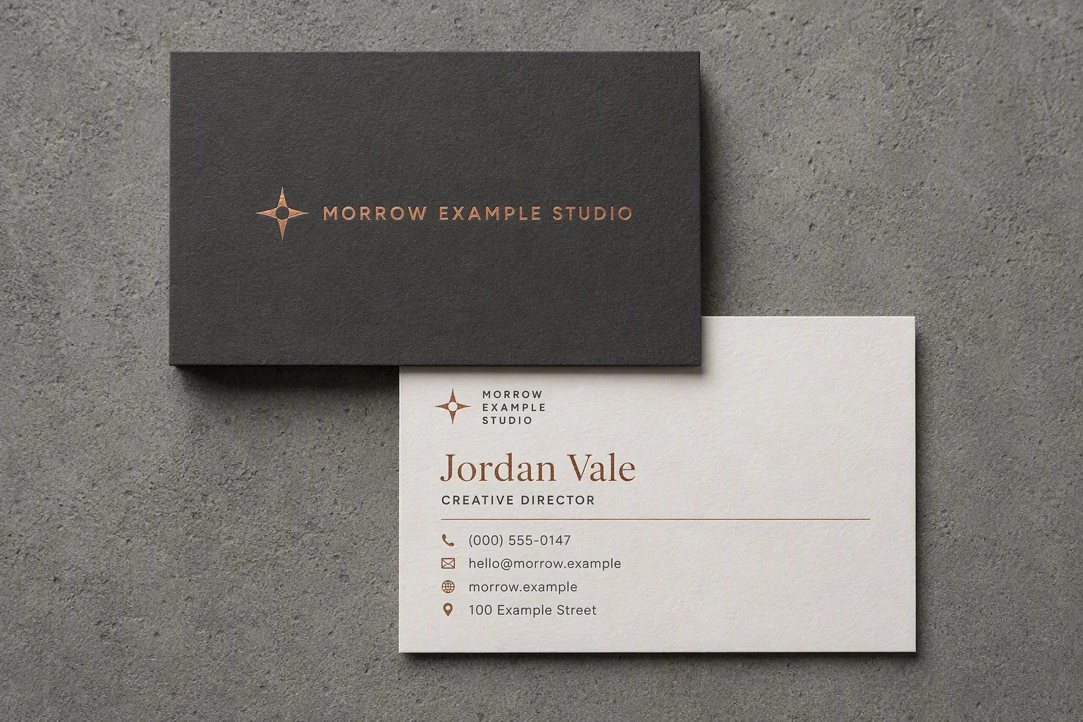 Overlapping Front And Back Business Cards