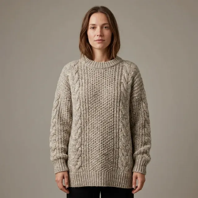 Oversized Knit Sweater Model Photo
