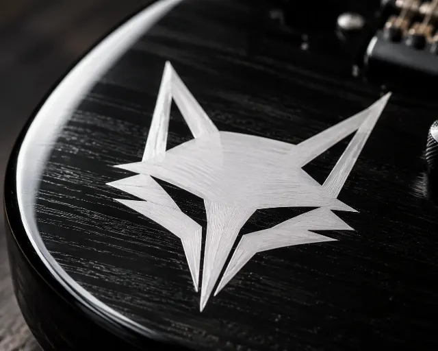 Painted Guitar Body Logo Mockup