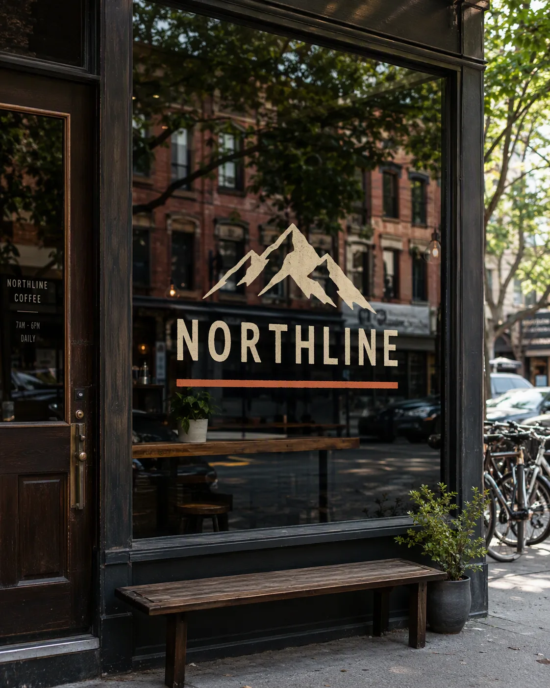 Painted Storefront Window Logo Mockup
