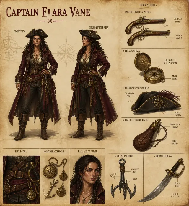 Painterly Pirate Captain Gear Breakdown
