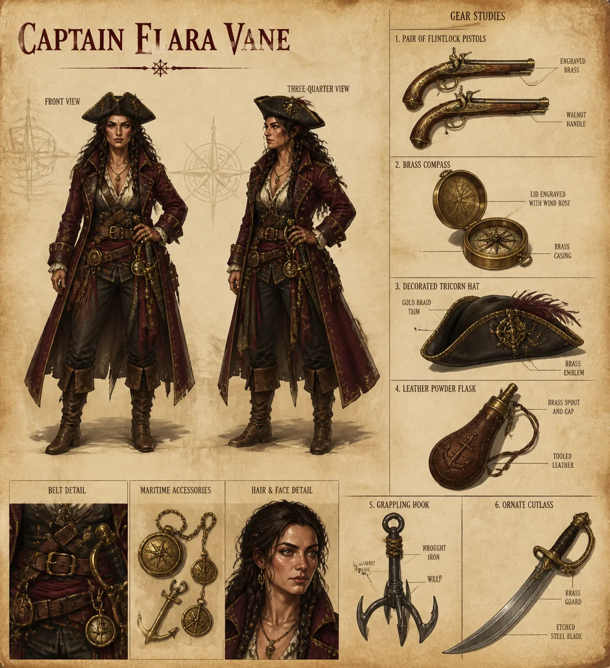 Painterly Pirate Captain Gear Breakdown