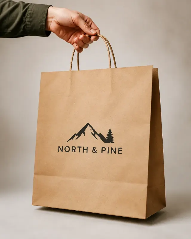 Paper Shopping Bag Logo Mockup