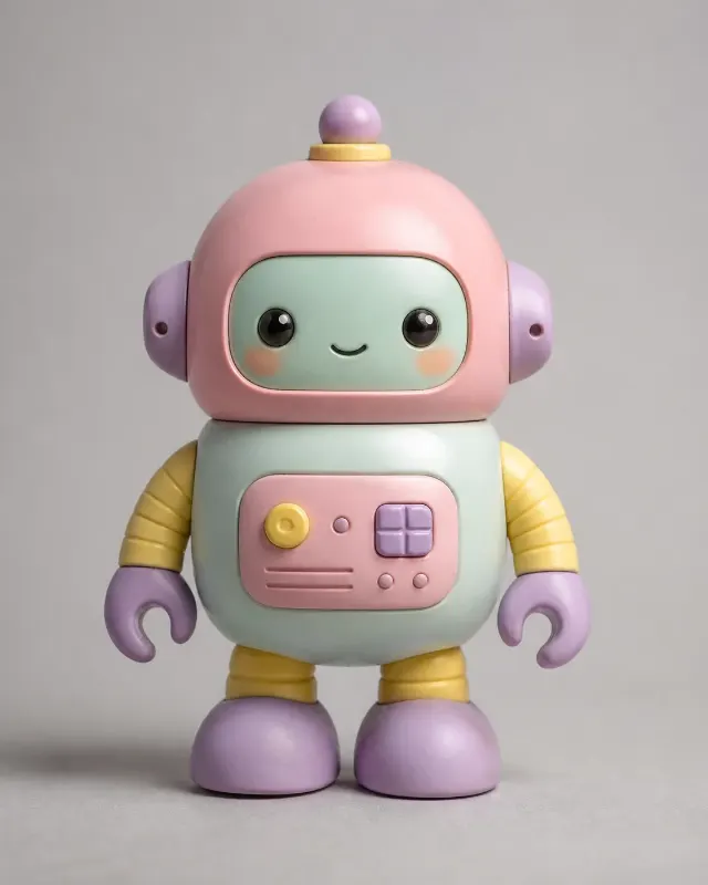 Pastel Round Robot Vinyl Designer Toy