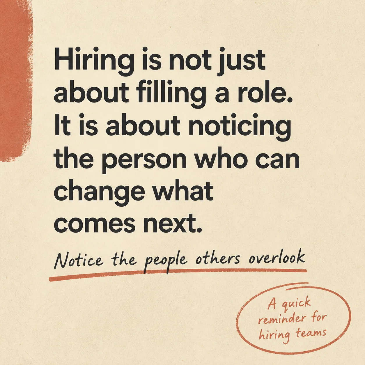 Personal Recruiter Message LinkedIn Post