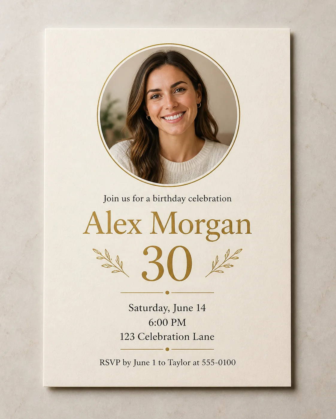 Photo Birthday Invitation With Portrait
