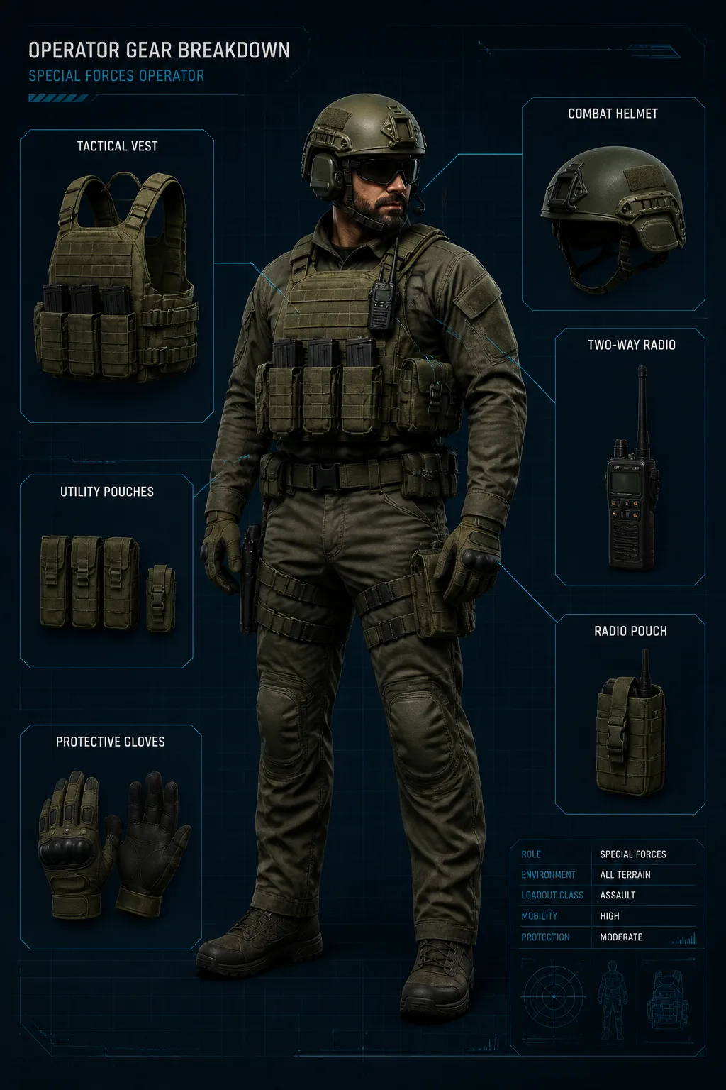 Photorealistic Special Forces Gear Breakdown