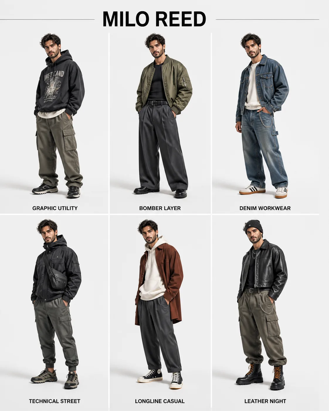 Photorealistic Streetwear Outfit Sheet