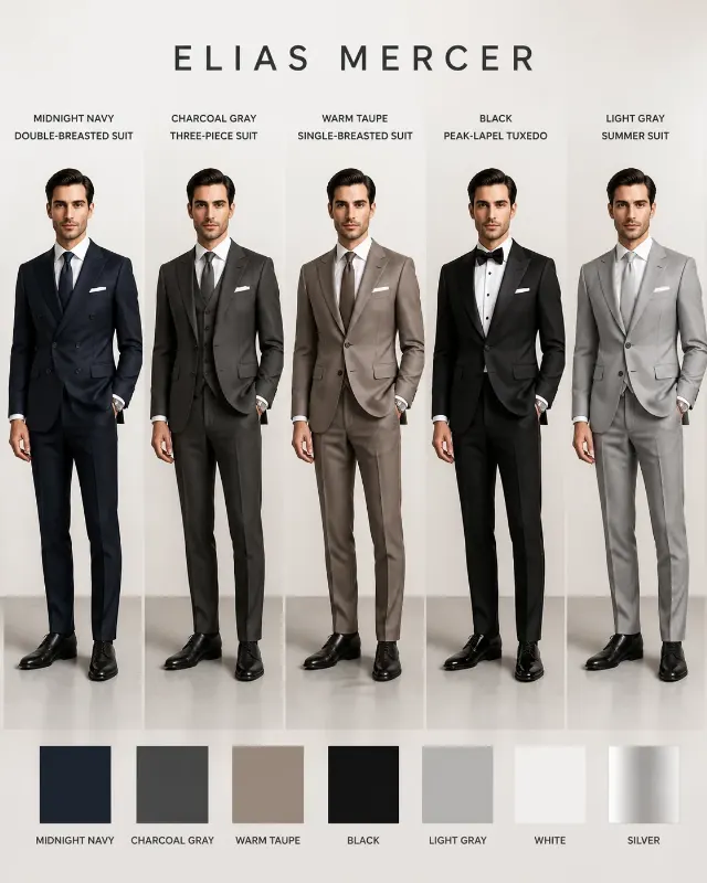 Photorealistic Tailored Suit Outfit Sheet