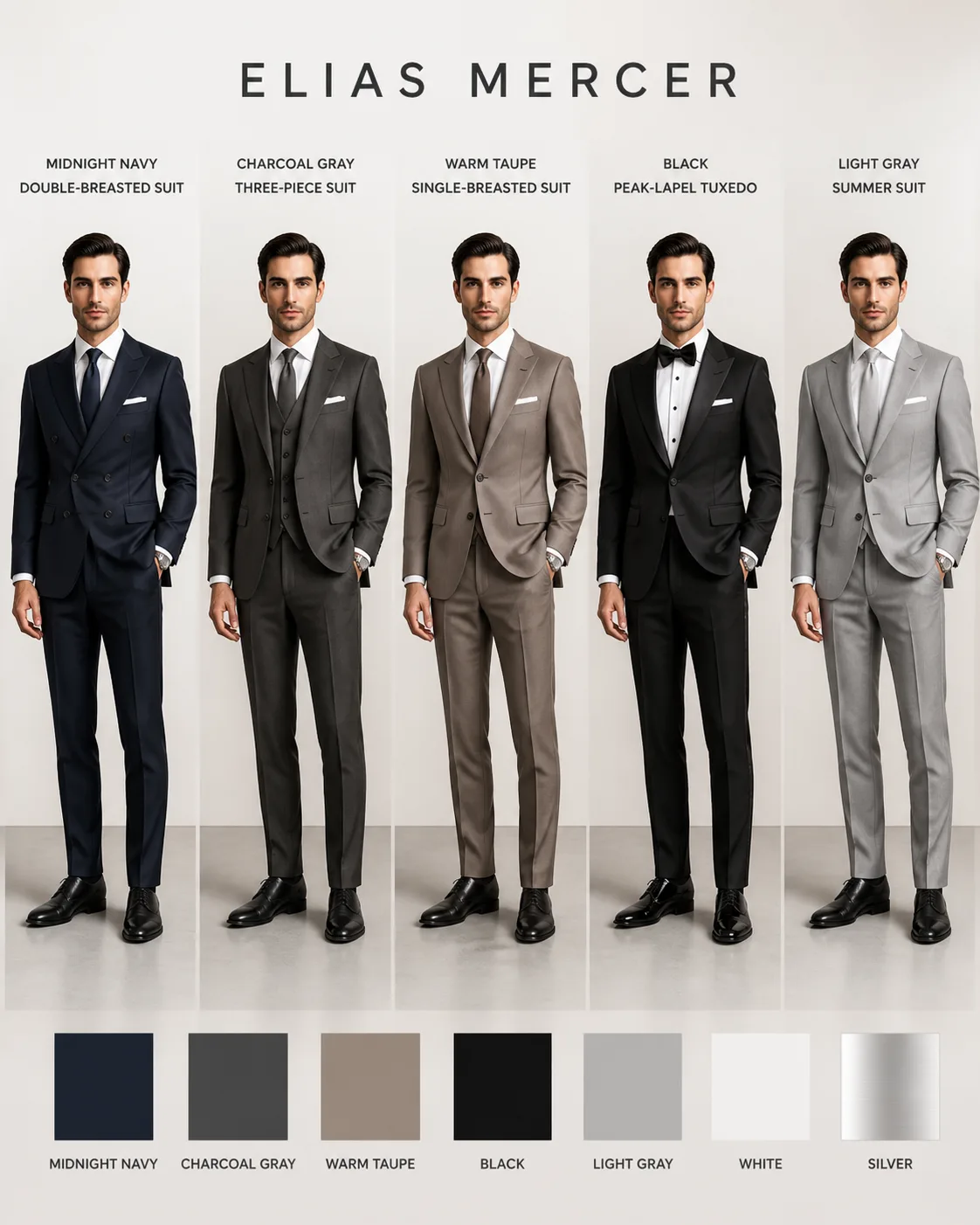 Photorealistic Tailored Suit Outfit Sheet