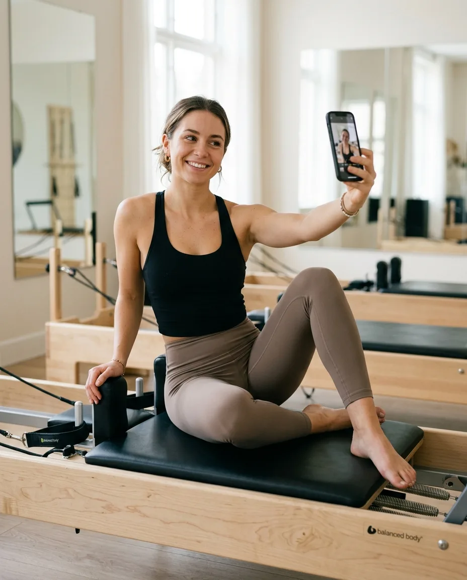 Pilates Reformer Studio Selfie