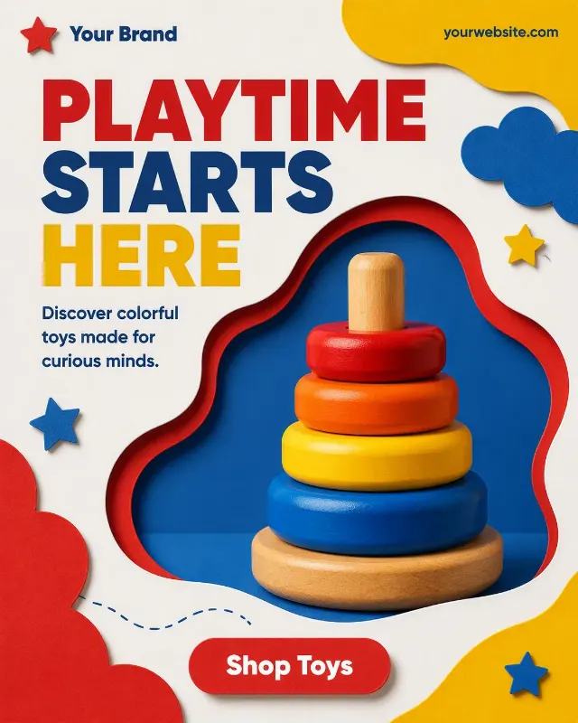 Primary Paper Cutout Toy Store Post