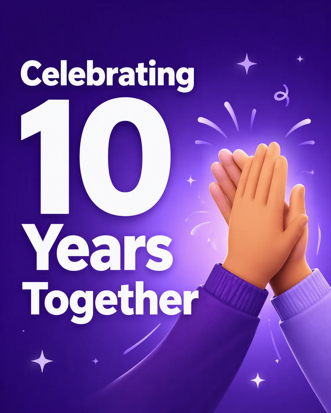 Purple Employee Anniversary Instagram Post