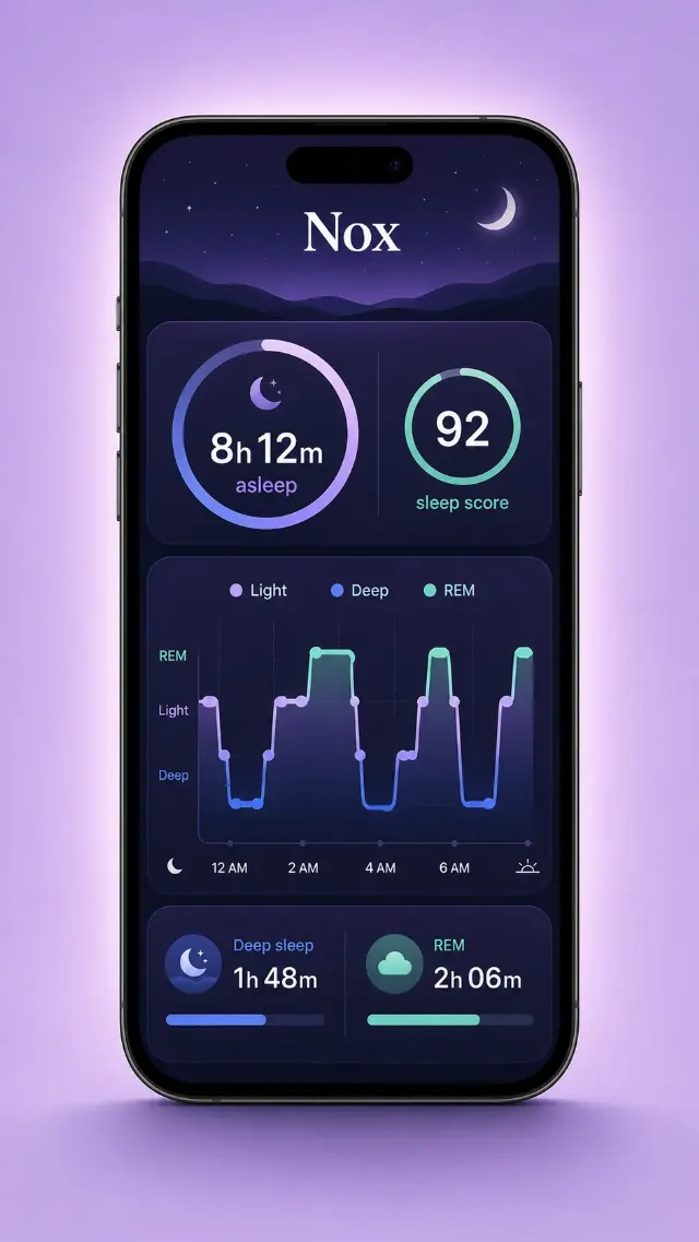 Purple Sleep Tracking App Screenshot
