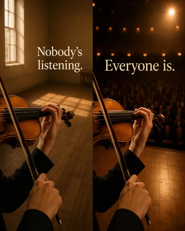 Quiet Practice To Public Stage Quote