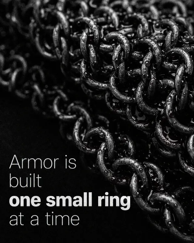Rain Soaked Chainmail Quote Graphic