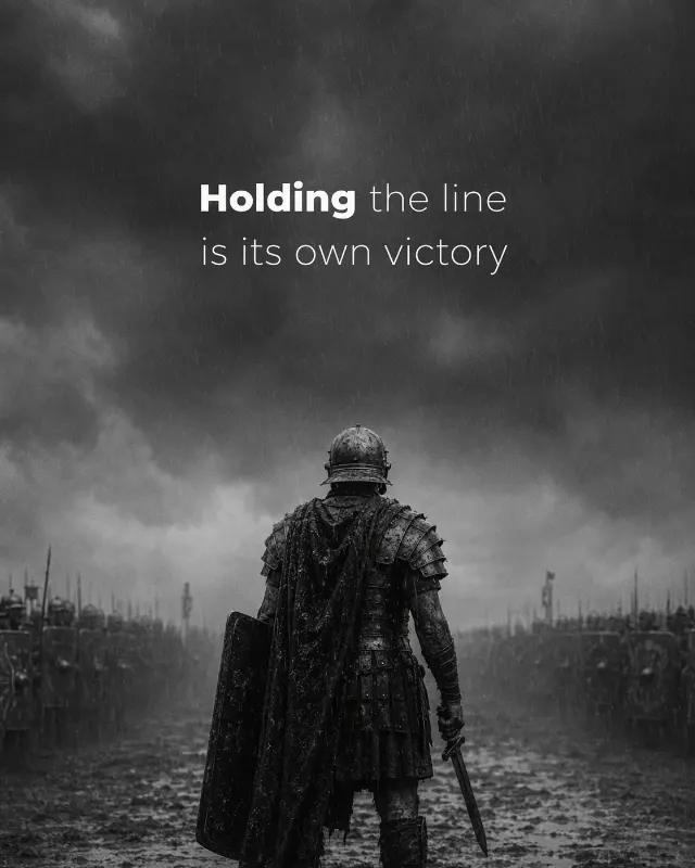 Rainy Roman Legionary Quote Graphic