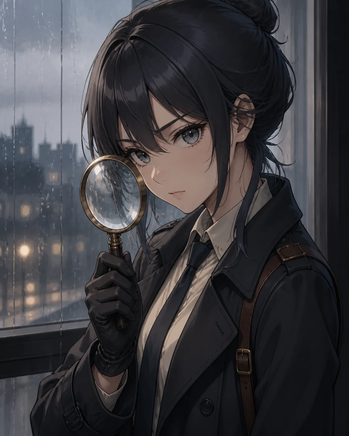 Rainy Window Anime Detective Girl