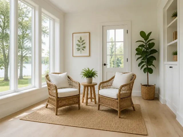 Rattan Sunroom Virtual Staging