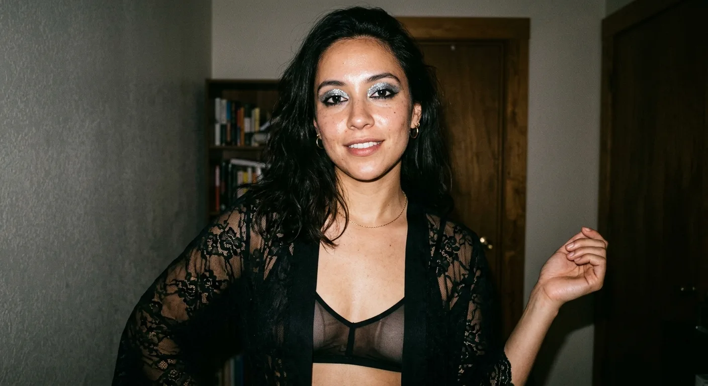 Raw Flash Sheer Robe Portrait