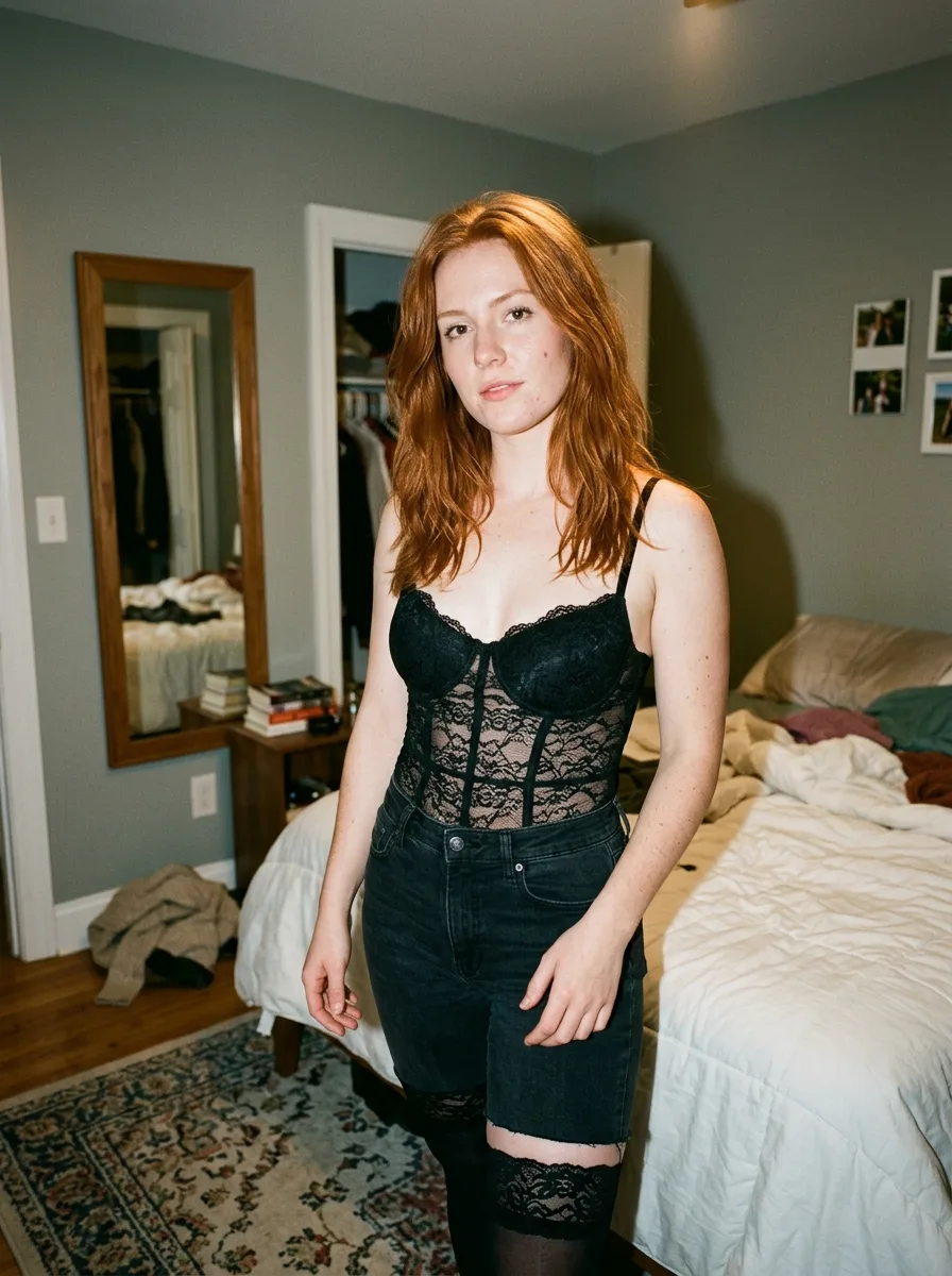 Raw Lace Bustier Lifestyle Portrait