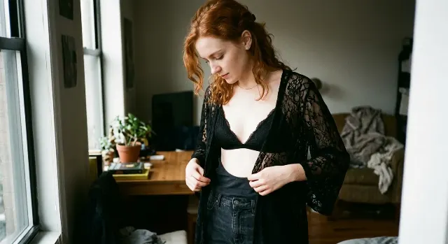 Raw Redhead Sheer Robe Portrait