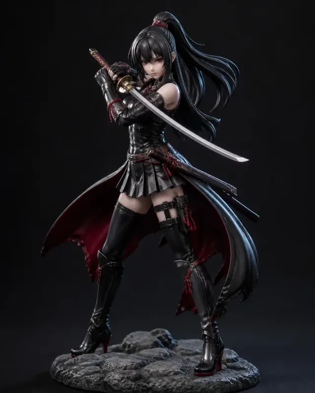 Realistic Anime Swordswoman Figurine