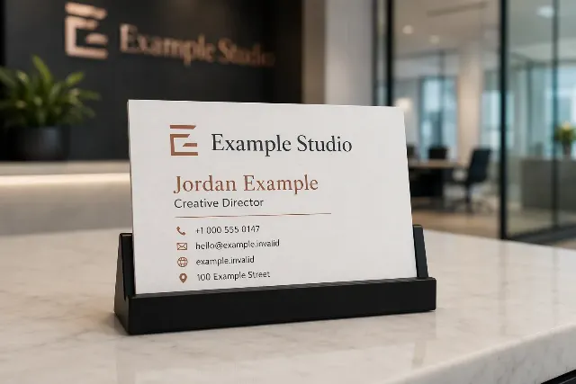 Reception Desk Business Card Mockup