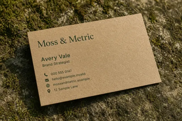 Recycled Kraft Business Card Mockup