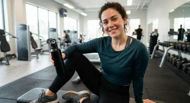 Relaxed Gym Bench Fitness Selfie