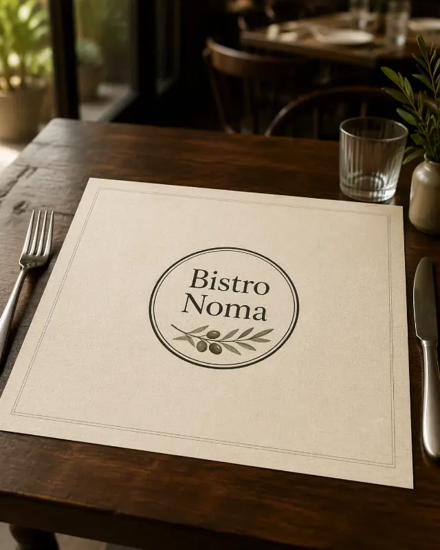 Restaurant Logo Placemat Table Mockup