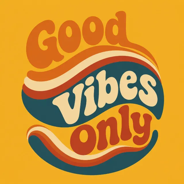 Retro Groovy Rainbow Wave T-Shirt Design