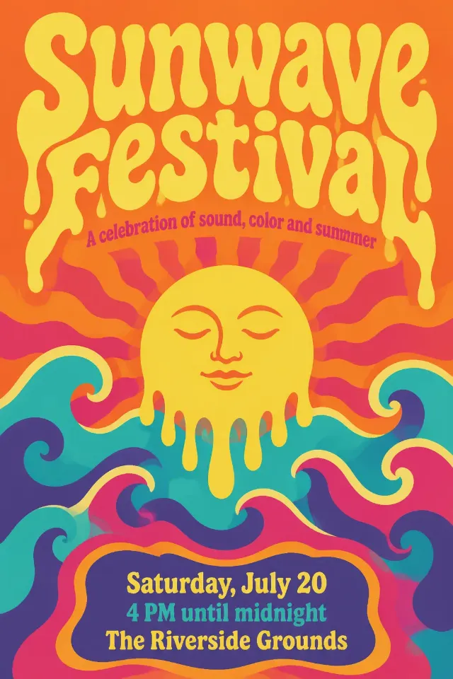 Retro Psychedelic Festival Poster