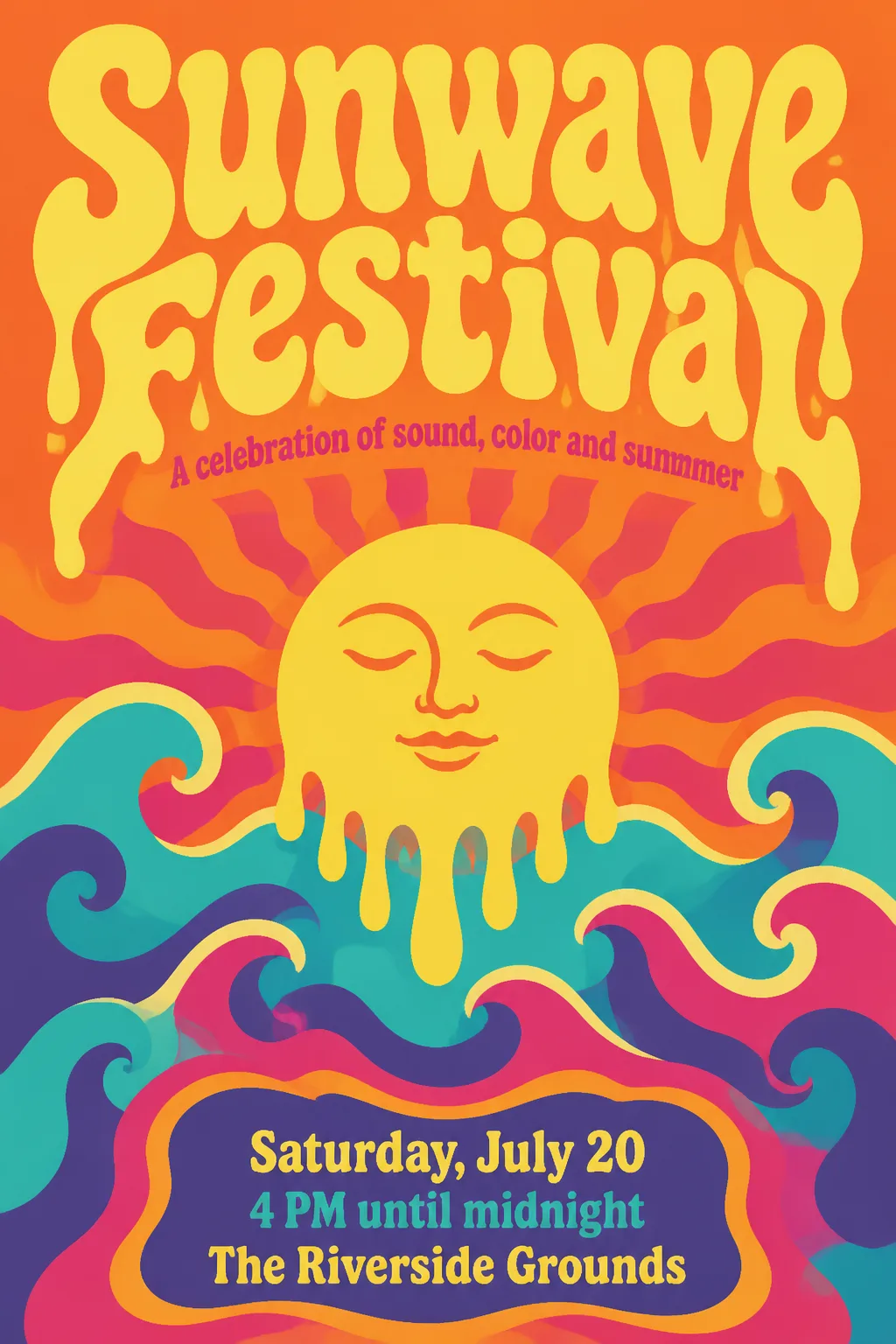 Retro Psychedelic Festival Poster