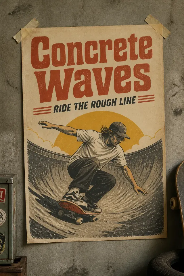 Retro Skate Garage Wall Poster