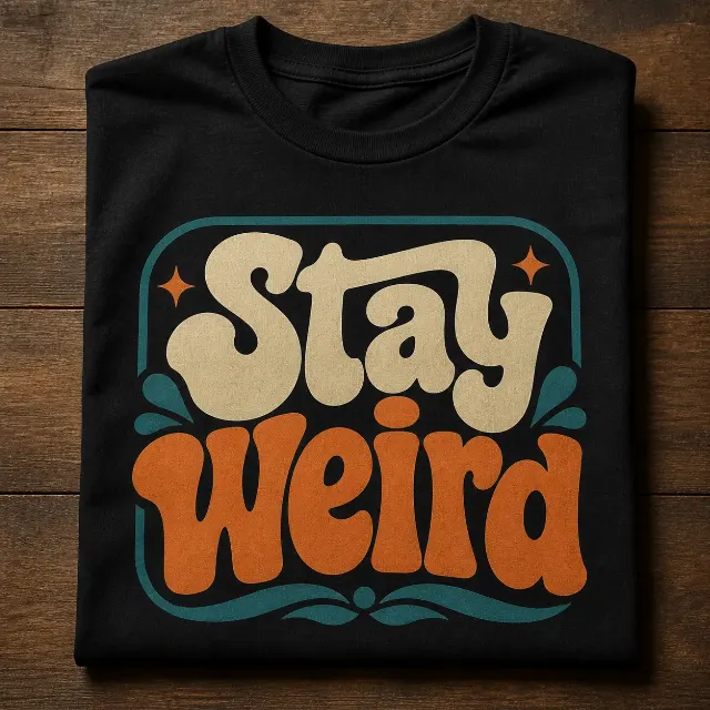 Retro Stacked Typography Folded Tee Mockup