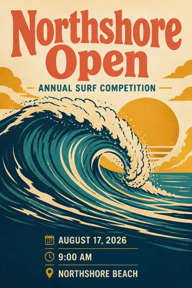 Retro Surf Competition Poster Design