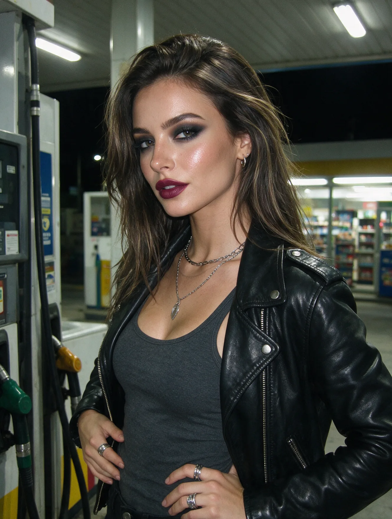 Rockstar Gas Station Night Portrait