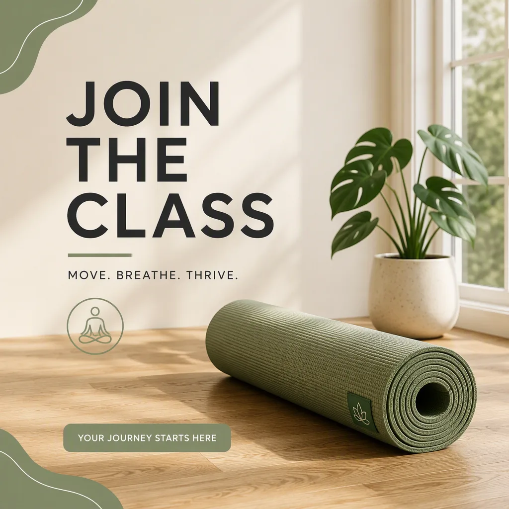 Rolled Yoga Mat Instagram Fitness Ad